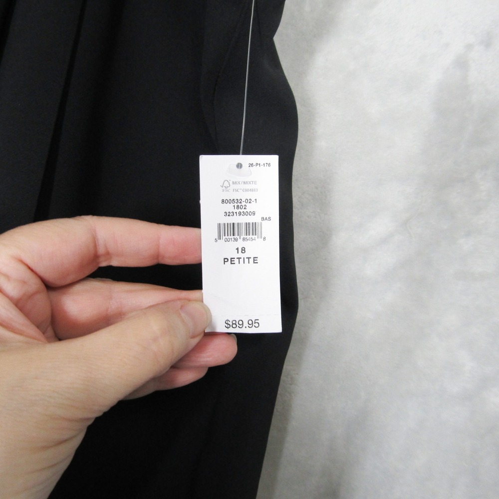 Gap 365 High Rise Trouser Black Wide Leg Pleated Pants Women 18 Petite Plus Size - Picture 9 of 14